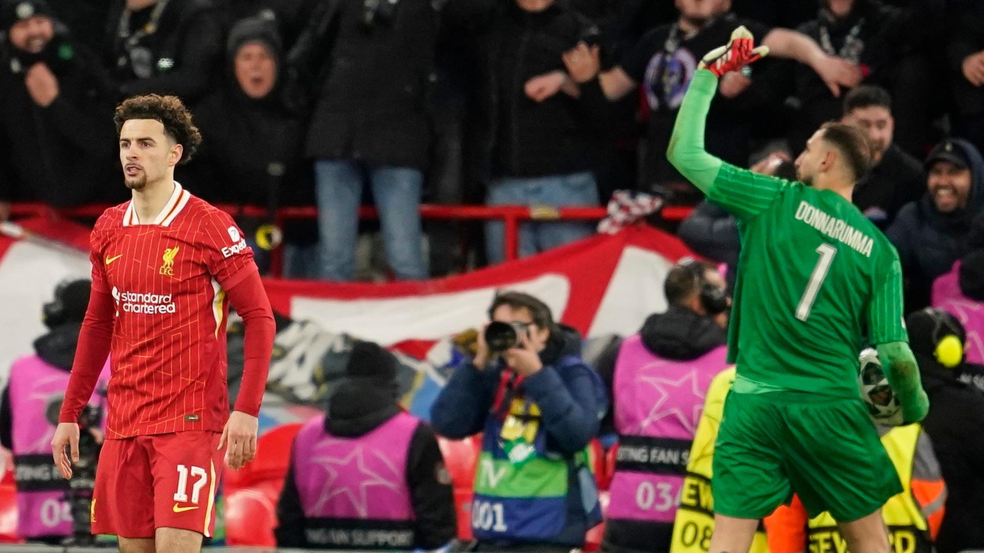 Fußball-Champions-League, FC Liverpool - Paris Saint-Germain, Achtelfinale, Rückspiel: PSG-Keeper Gianluigi Donnarumma jubelt nach einem im Elfmeterschießen gehaltenen Schuss.