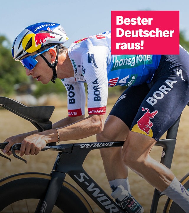Lipowitz bei der Tour de France, Text: "Bester Deutscher raus!"