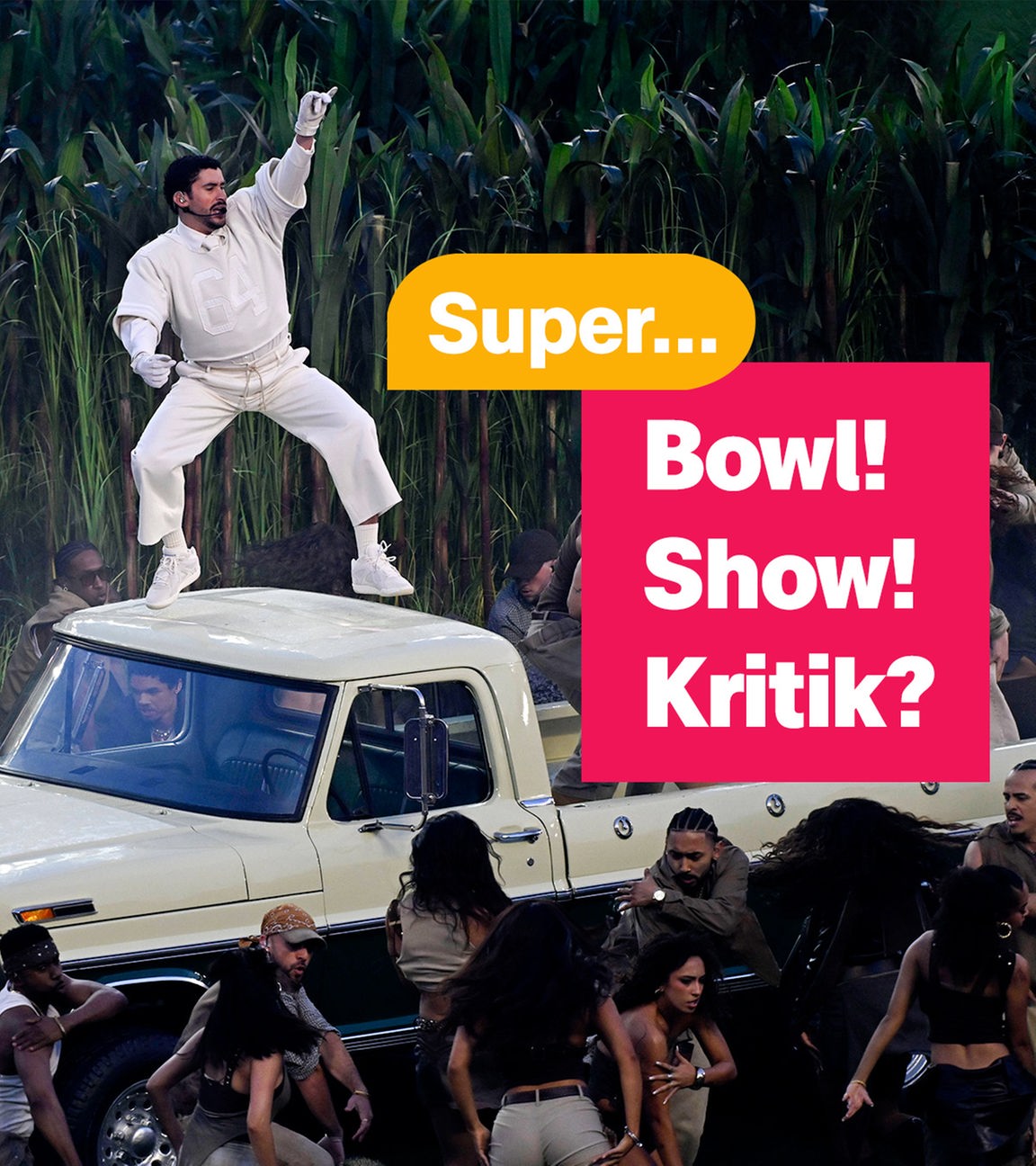 Bad Bunny beim Auftritt beim Super Bowl