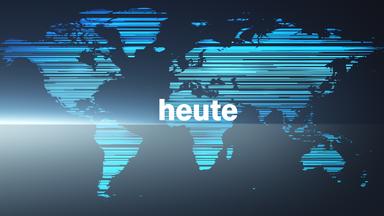 Das Logo der "heute"-Nachrichten: "heute" in weißer Schrift vor einer blauen Weltkarte.
