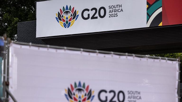 Logo des G20-Gipfels in Johannesburg, Südafrika