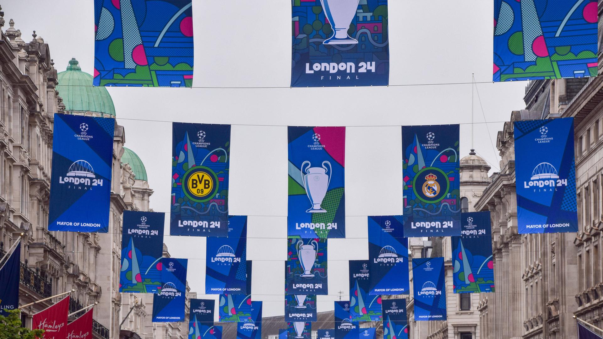 Bannder zum Champions League, Finale in der Regent Street in London