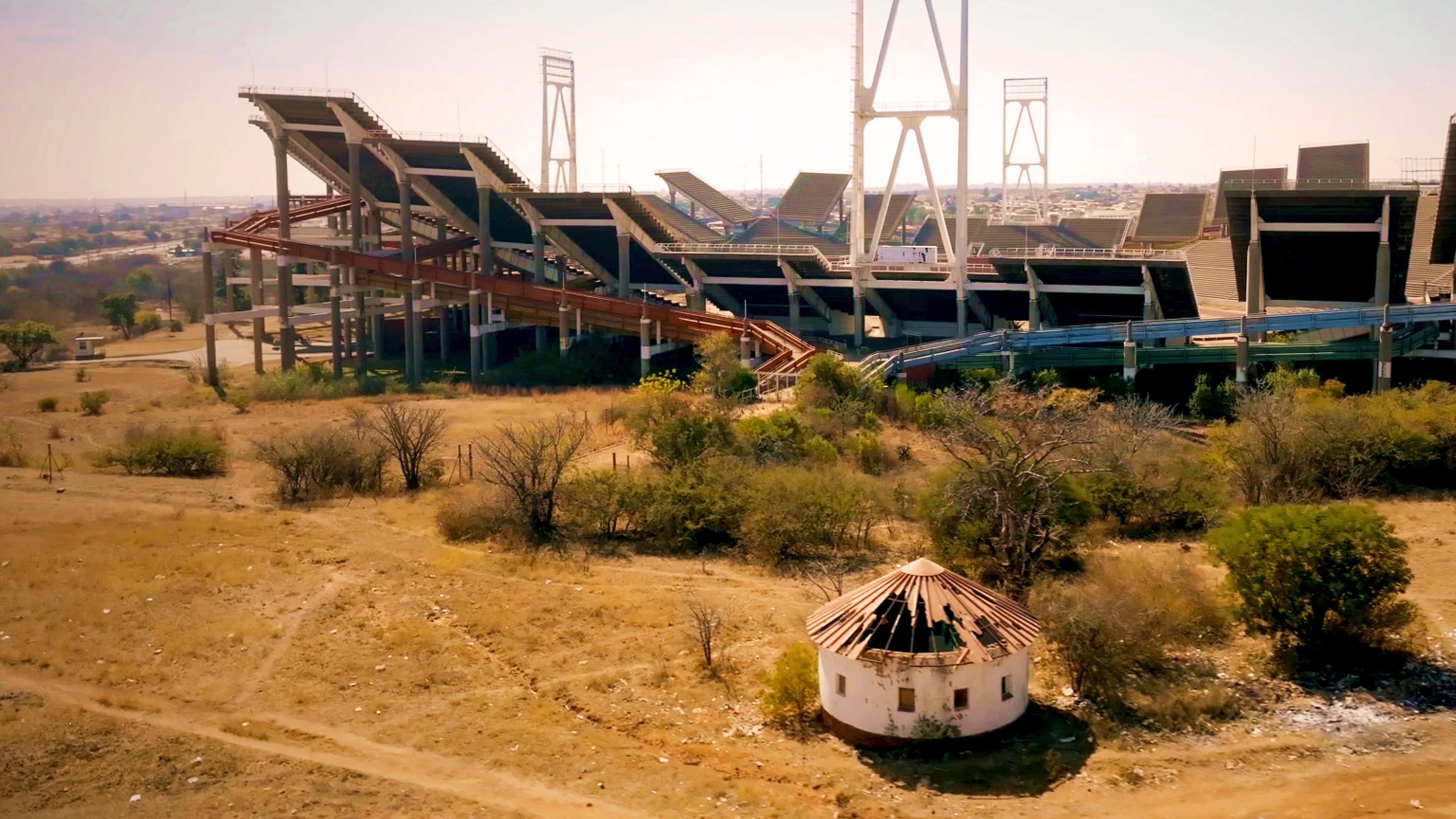 Das verlassene Odi-Stadion in Mabopane, Südafrika