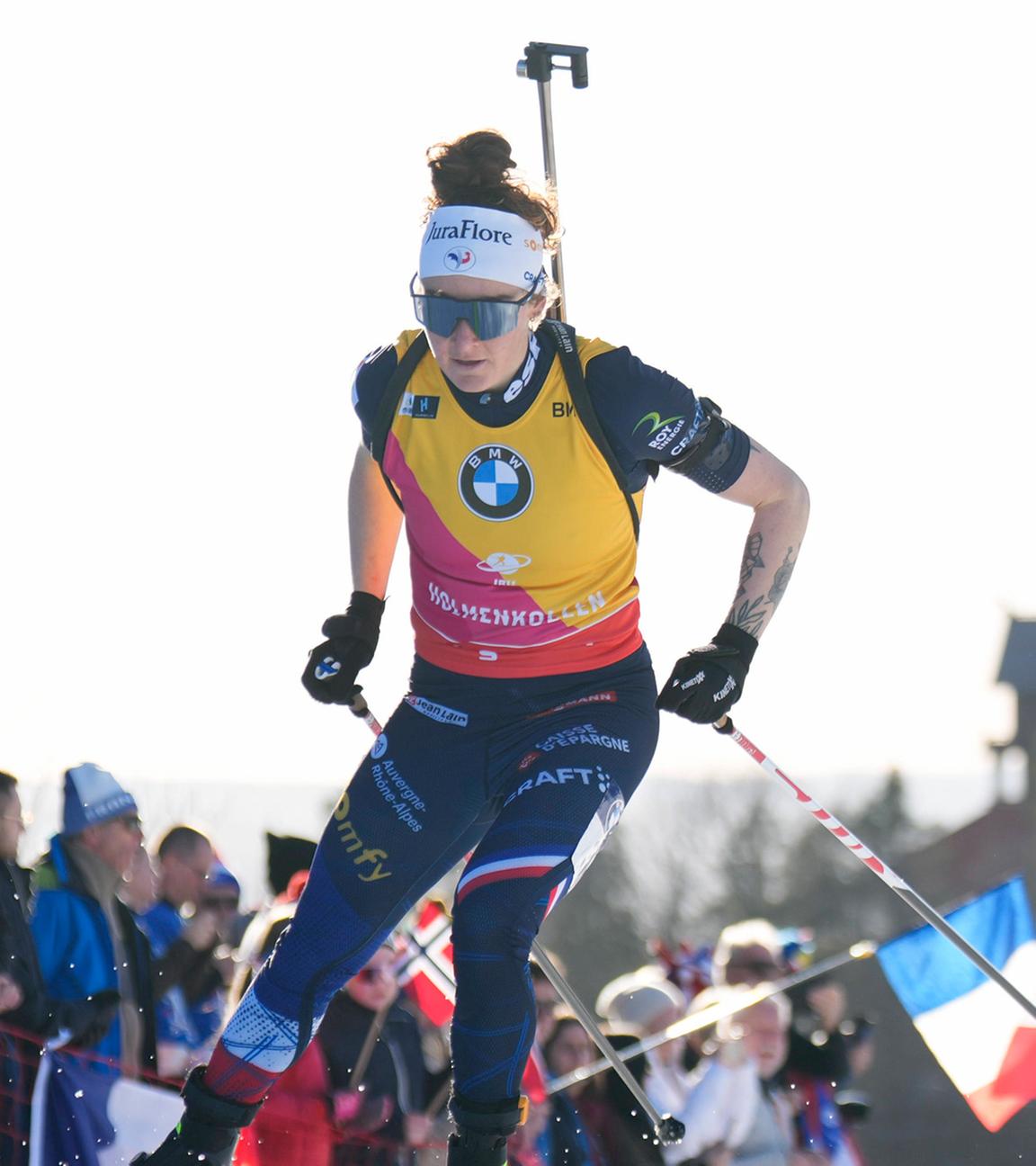 Lou Jeanmonnot aus Frankreich während des 7,5km Sprints im Biathlon World Cup 2026 in Holmenkollen, Norwegen am 19.03.2026.