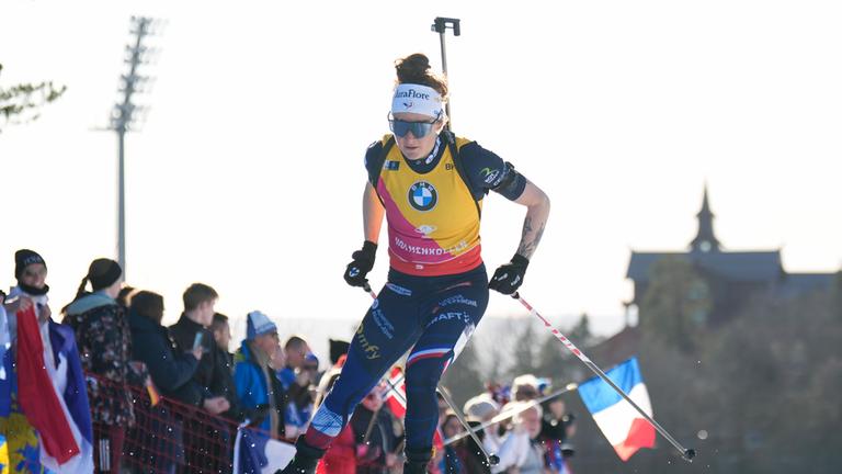 Lou Jeanmonnot aus Frankreich während des 7,5km Sprints im Biathlon World Cup 2026 in Holmenkollen, Norwegen am 19.03.2026.