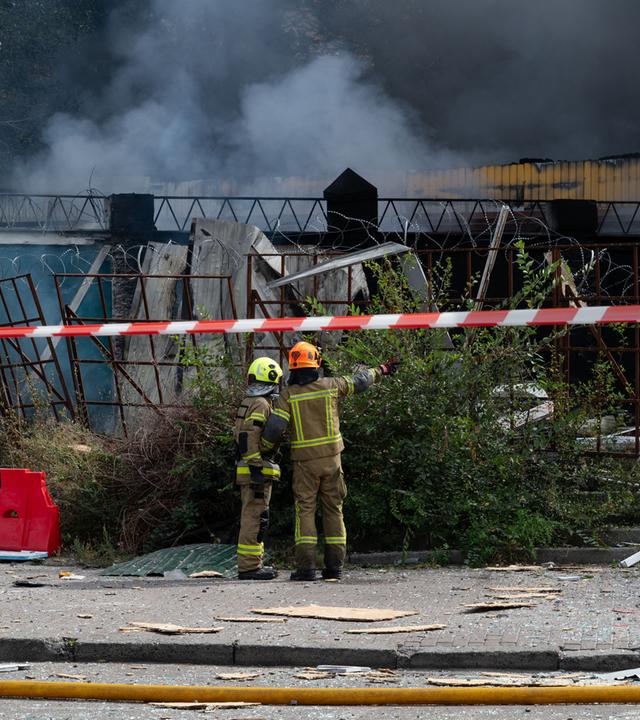 Russische Luftangriffe auf das Stadtgebiet von Kiew