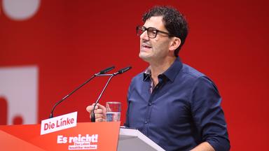 Chef der Linken, Luigi Pantisano, am 21.06.2026 bei dem Bundesparteitag der Linkspartei in Potsdam.