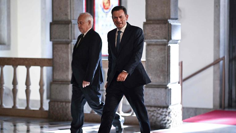 Der portugiesische Premierminister Luís Montenegro kommt im Belem Palast an.