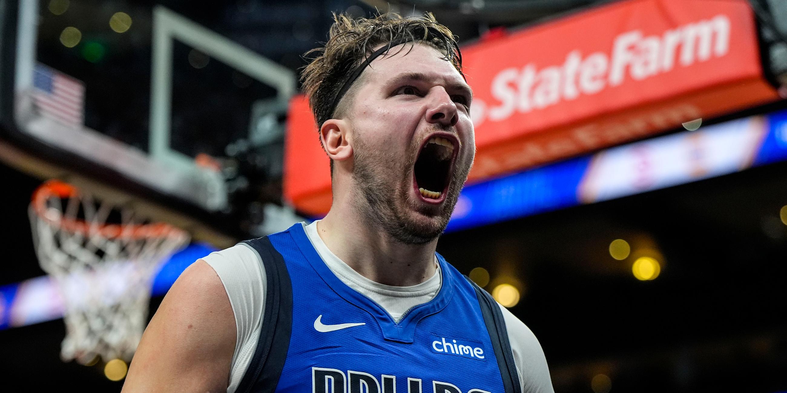 Dallas Mavericks Luka Doncic jubelt.