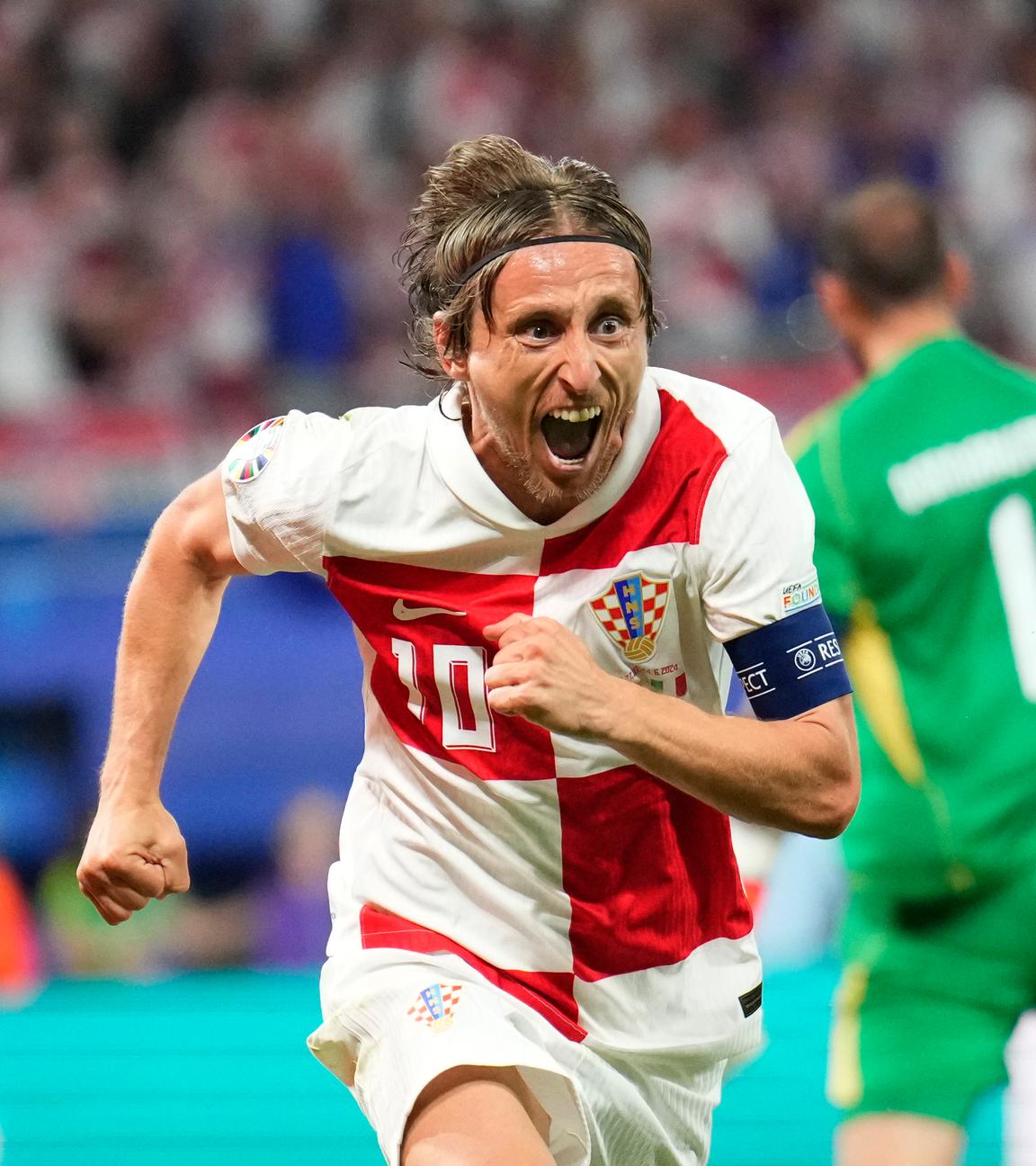 Kroatiens Luka Modric jubelt nach seinem Treffer am 24.06.2024.