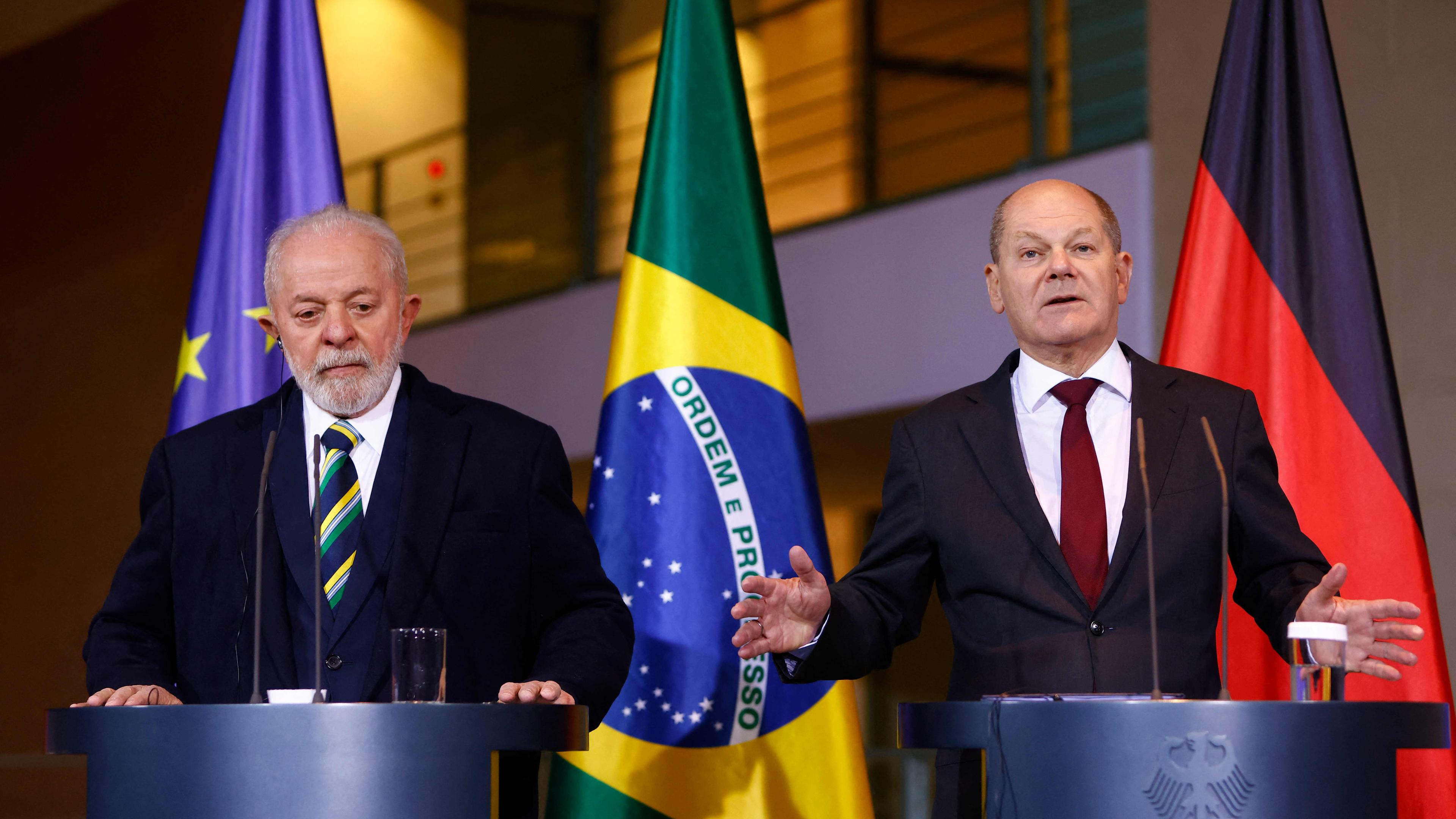 Olaf Scholz und Luiz Inacio Lula da Silva