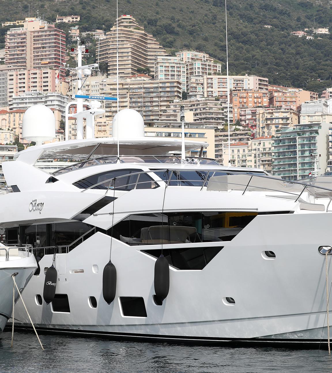 Luxusjachten im Hafen von Monaco, aufgenommen am 25.05.2019