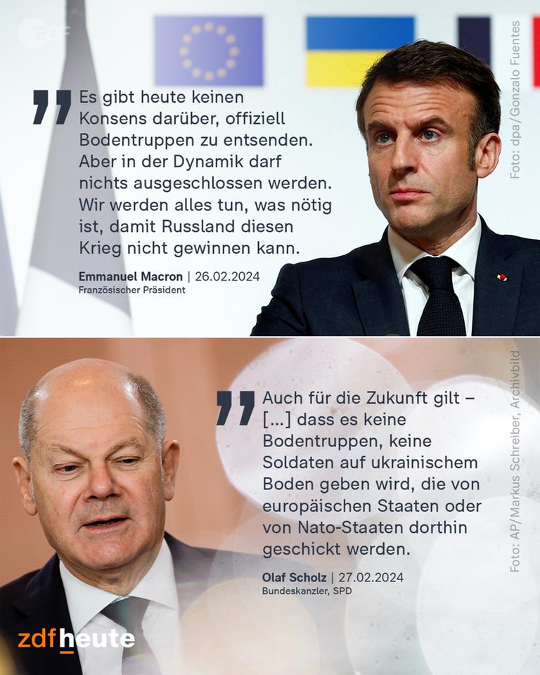 Statements des französischen Präsidenten Emmanuel Macron und von Bundeskanzler Scholz