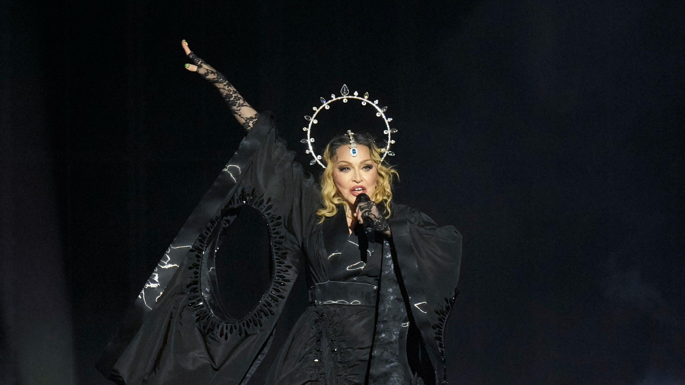 Sängerin Madonna auf einem Konzert in Brasilien 2024.