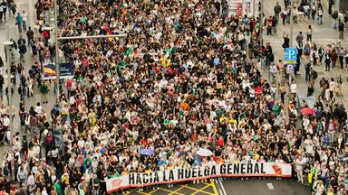 Demonstration gegen hohe Mieten in Madrid