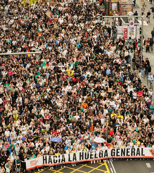Demonstration gegen hohe Mieten in Madrid