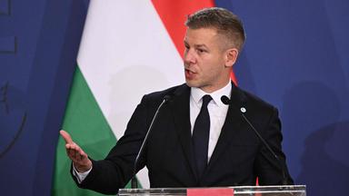 Hungarian Prime Minister Peter Magyar delivers a press conference after a meeting of the Visegrad Group (V4) in the Royal Castle of Godollo, Hungary, on June 23, 2026. The Prime Ministers of the Visegrad countries, Hungary, Poland, Czech Republic and Slovakia, discussed about energy security, migration and EU funds during a meeting aimed to strengthen Central European cooperation and coordinate common regional interests. 