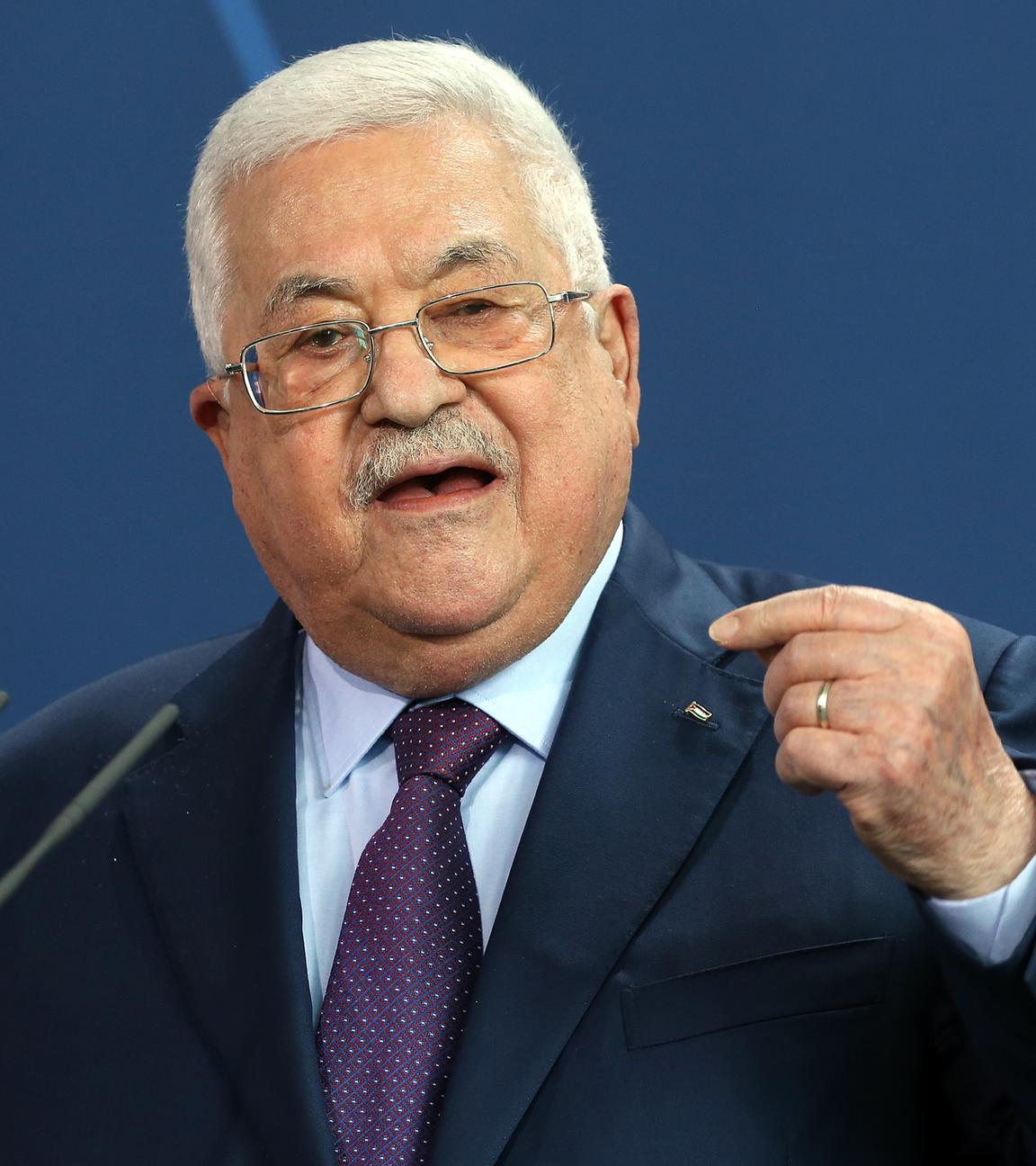 Mahmud Abbas, Präsident der Palästinensischen Autonomiebehörde, spricht bei einer Pressekonferenz in Berlin im August 2022.