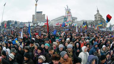 Demonstranten auf dem Maidan in Kiew - 2014