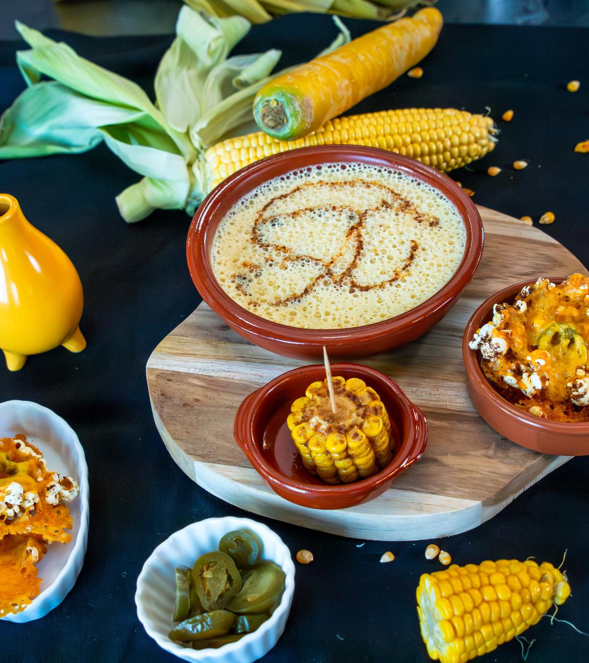 Maiscremesuppe mit Cheddar-Popcorn