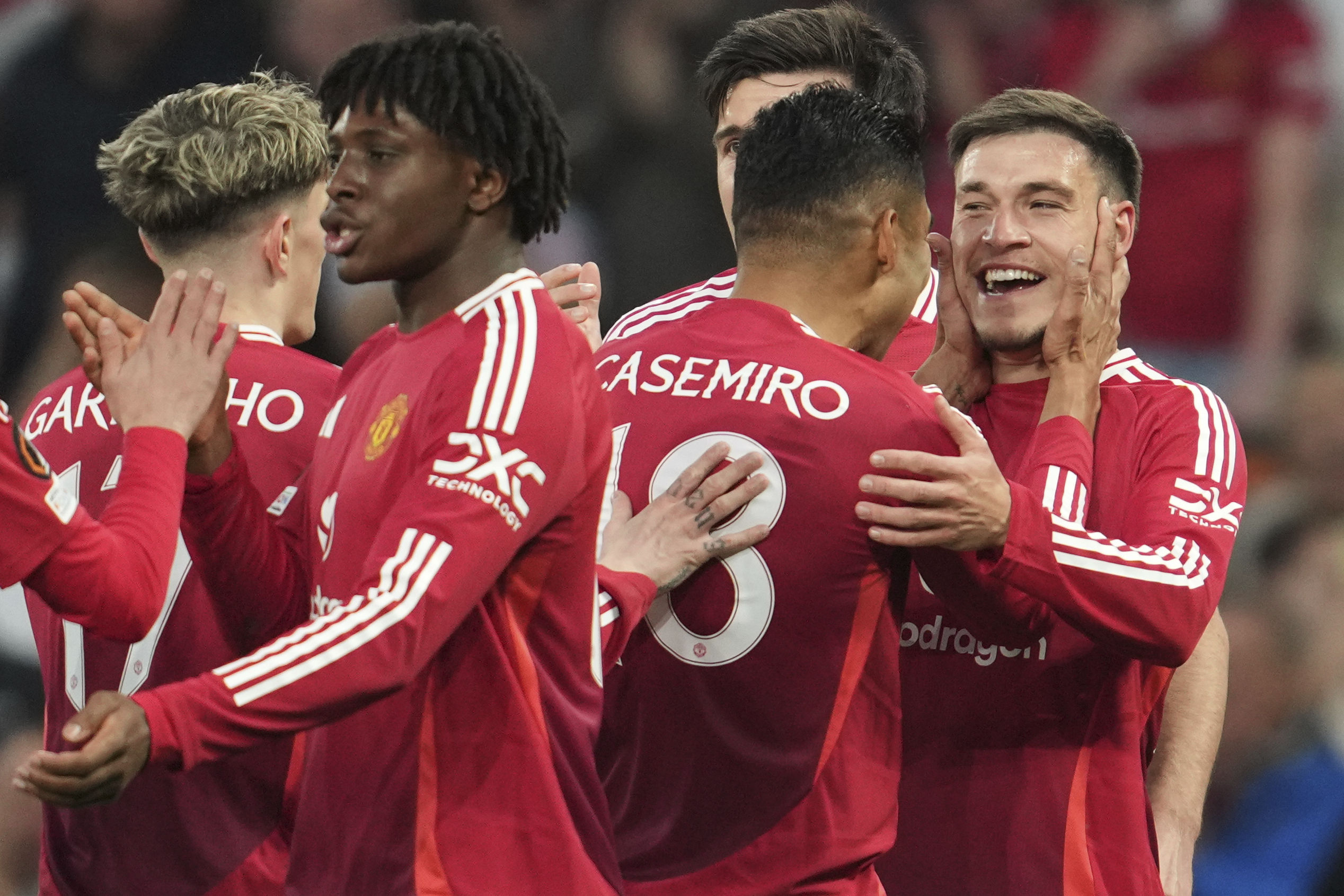 Manchester United jubelt über den Führungstreffer gegen Lyon