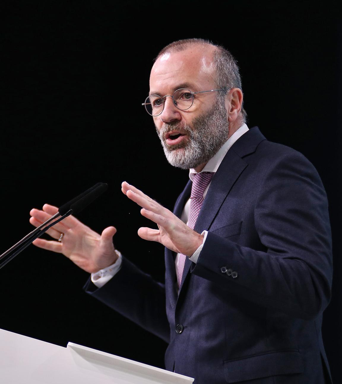 Manfred Weber spricht auf dem 38. Bundesparteitag der CDU in Stuttgart