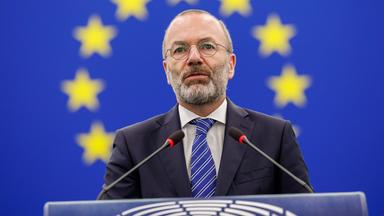 Manfred Weber, Chef der konservativen Parteienfamilie EVP, spricht im EU-Parlament in Strasbourg.