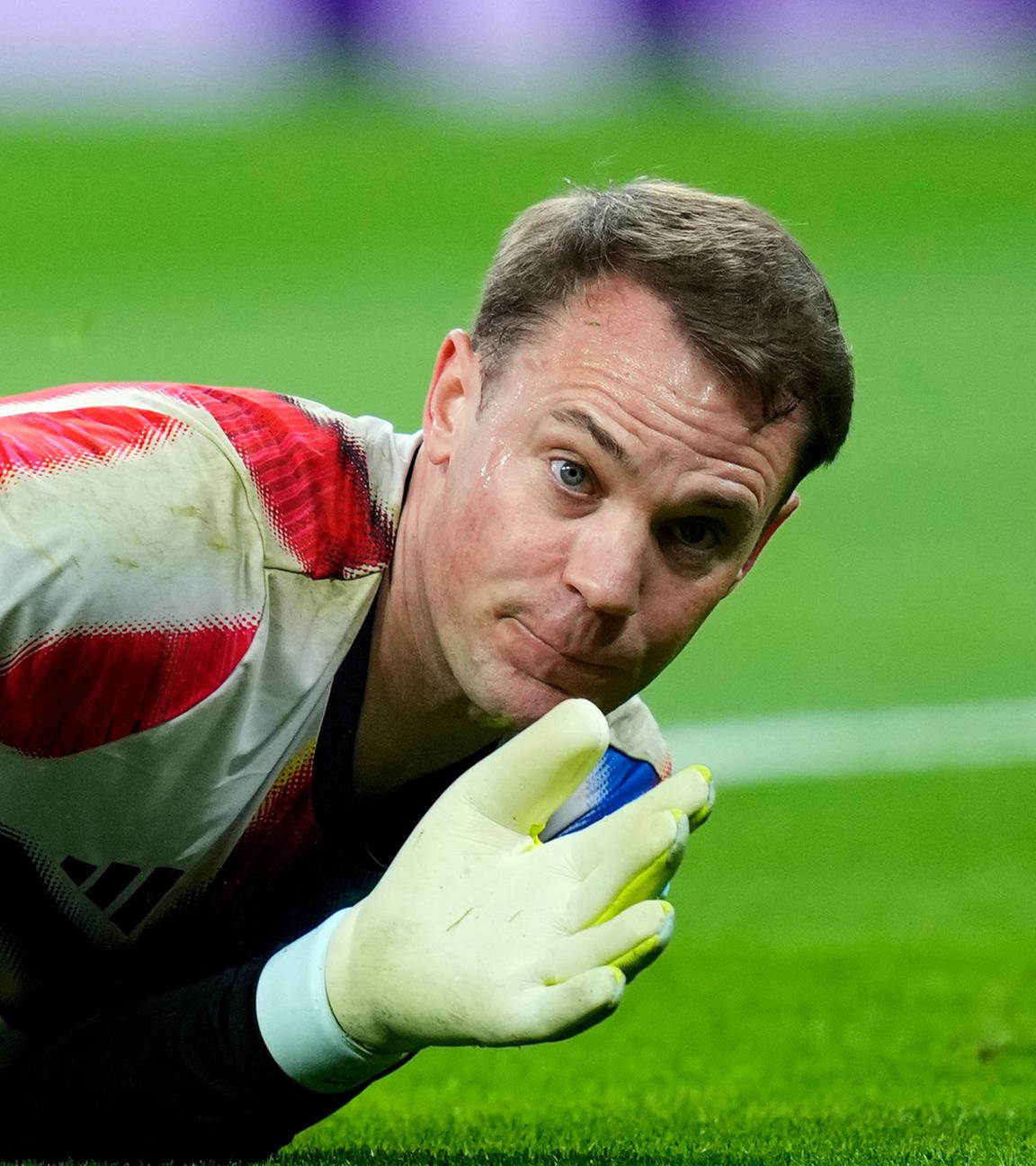 Torwart Manuel Neuer (FC Bayern München) beim UEFA-Champions-League-Viertelfinal-Hinspiel gegen Real Madrid in Madrid am 07.04.2026. Endstand: 1:2.