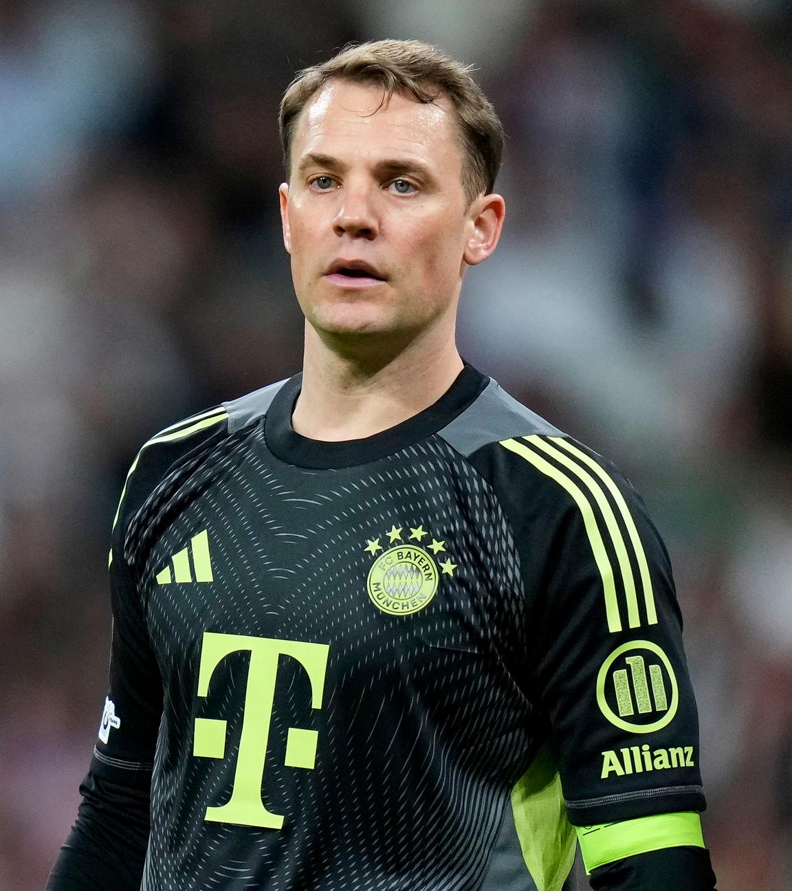 Torwart Manuel Neuer am 07.04.2026 in Madrid bei der UEFA Champions League.