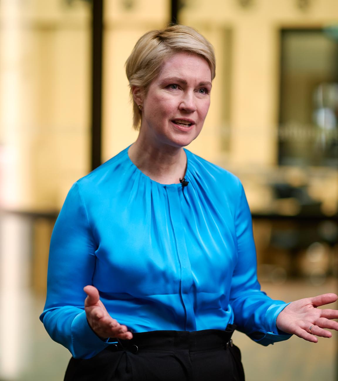 Ministerpraesidentin von Mecklenburg Vorpommern Manuela Schwesig (SPD) im Interview nach der Sitzung des Bundesrat.
