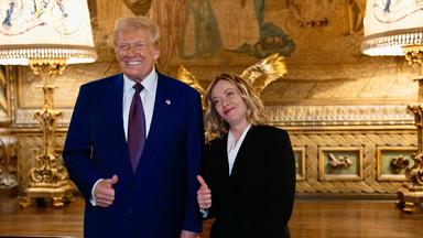 Palm Beach: Treffen der italienischen Premierministerin Giorgia Meloni mit dem gewählten US-Präsidenten Donald Trump in seiner Residenz in Mar-a-Lago in Palm Beach, Florida