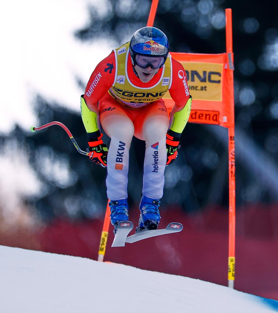 Marco Odermatt (Schweiz) ist in Aktion. 