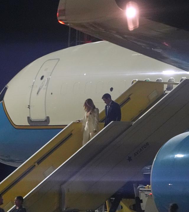US-Außenminister Marco Rubio trifft mit seiner Frau Jeanette auf dem Flughafen Malmö-Sturup ein, vor einem Treffen der NATO-Außenminister. 