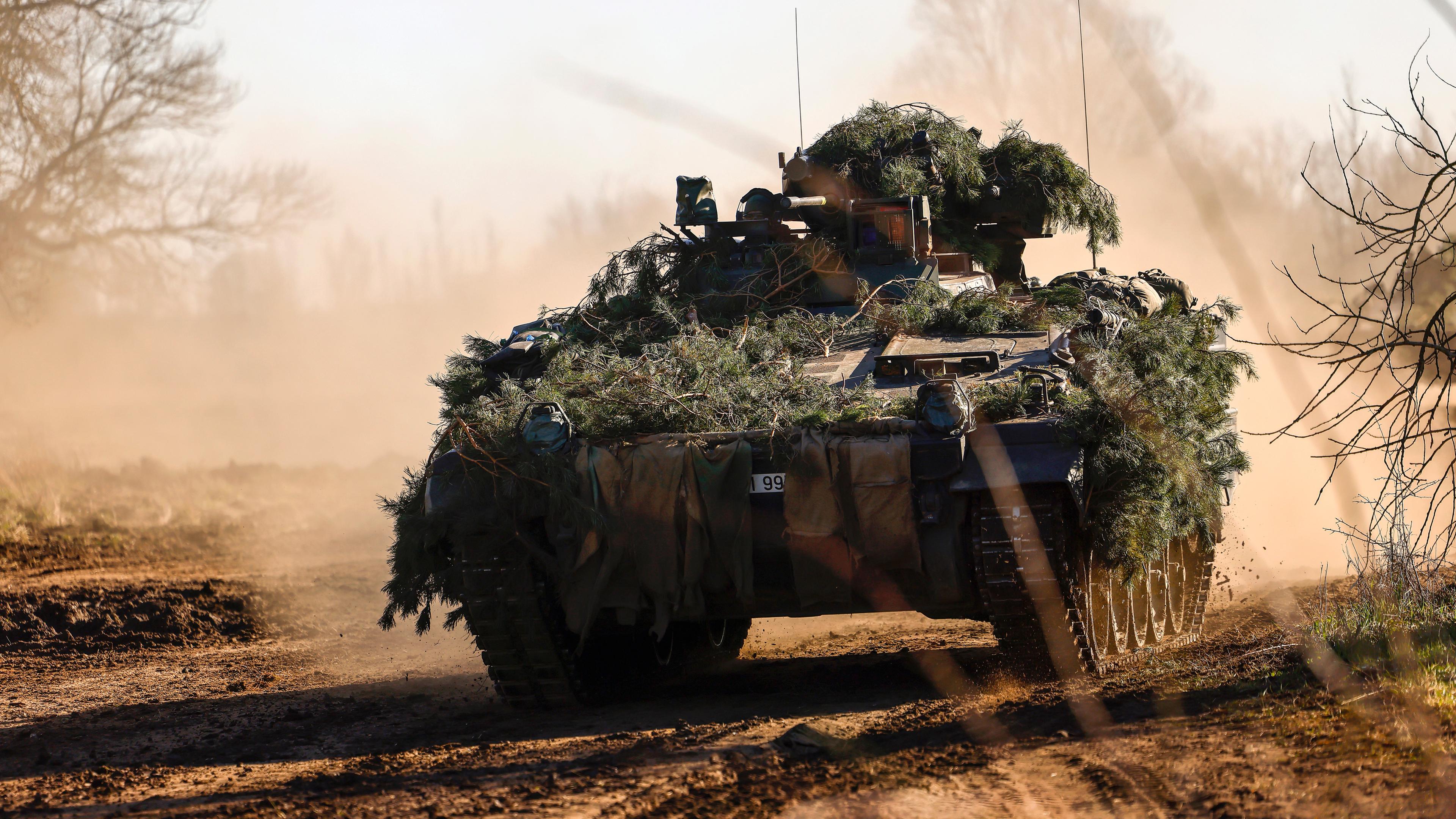Ein Schützenpanzerwagen vom Typ "Marder", aufgenommen am 18.03.2024