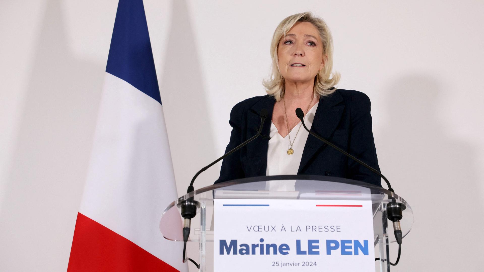 Fraktionschefin Marine Le Pen spricht beim Neujahresauftakt der Rassemblement National (RN)