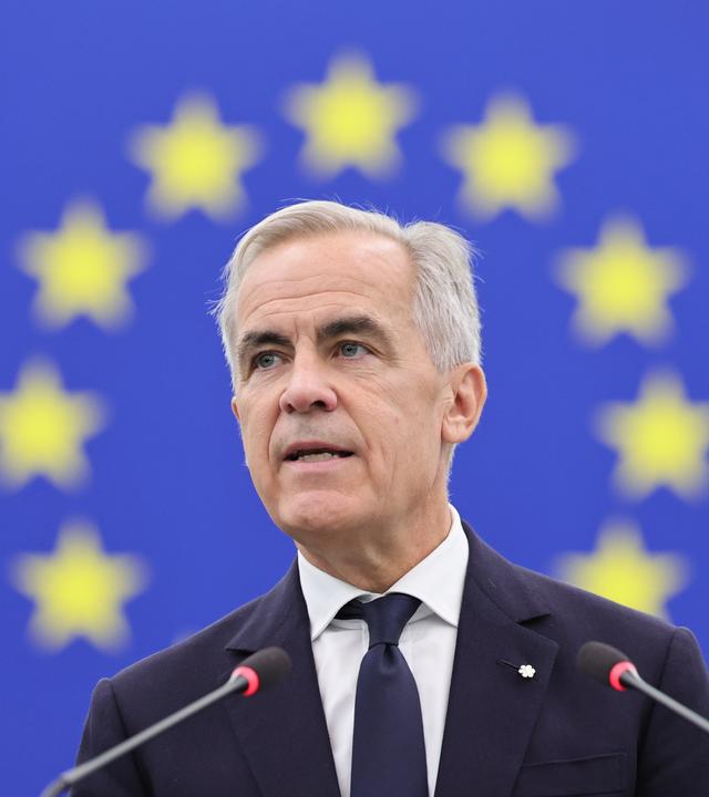 Der kanadische Premierminister Mark Carney spricht im Europäischen Parlament