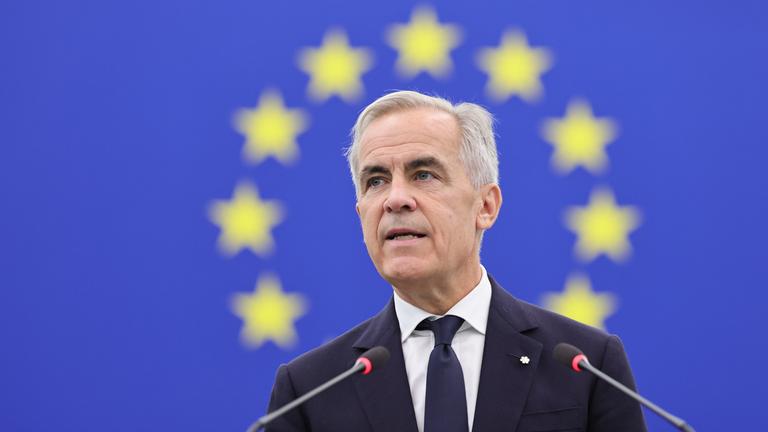 Der kanadische Premierminister Mark Carney spricht im Europäischen Parlament