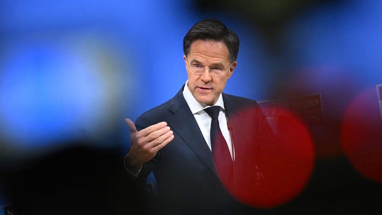 NATO-Generalsekretär Mark Rutte hält am 26. März 2026 in Brüssel eine Pressekonferenz zum allgemeinen Jahresbericht der NATO.