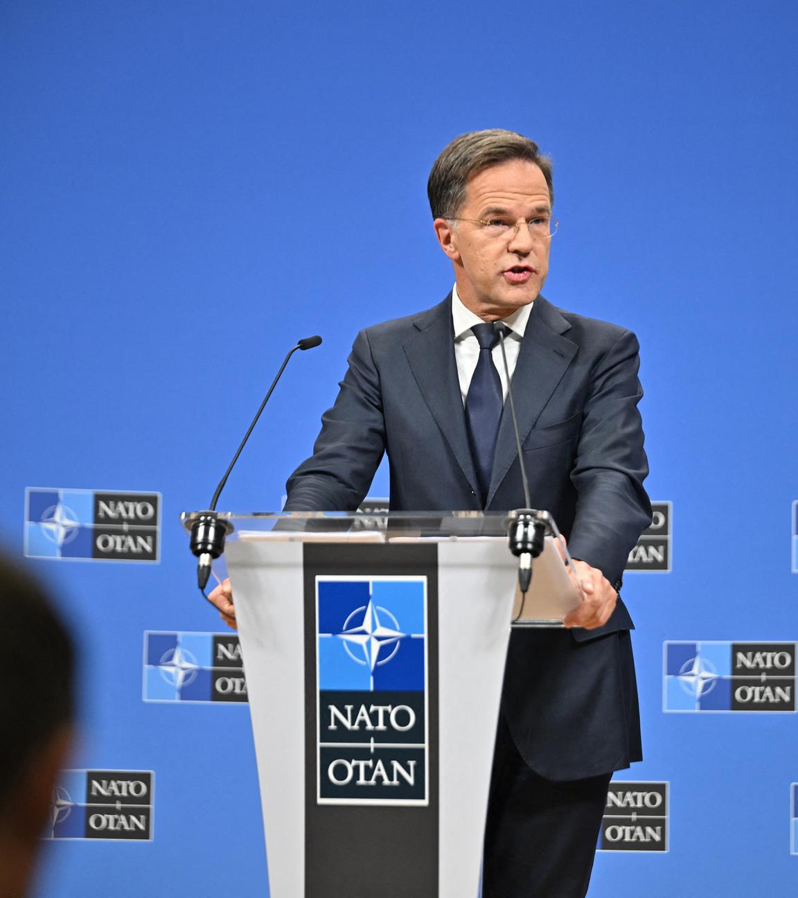 NATO Secretary General Mark Rutte holds a press conference at NATO Headquarters