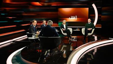 Markus Lanz vom 11. Februar 2025: Karl Lauterbach, Marco Buschmann, Markus Lanz, Kerstin Münstermann, Justus Bender