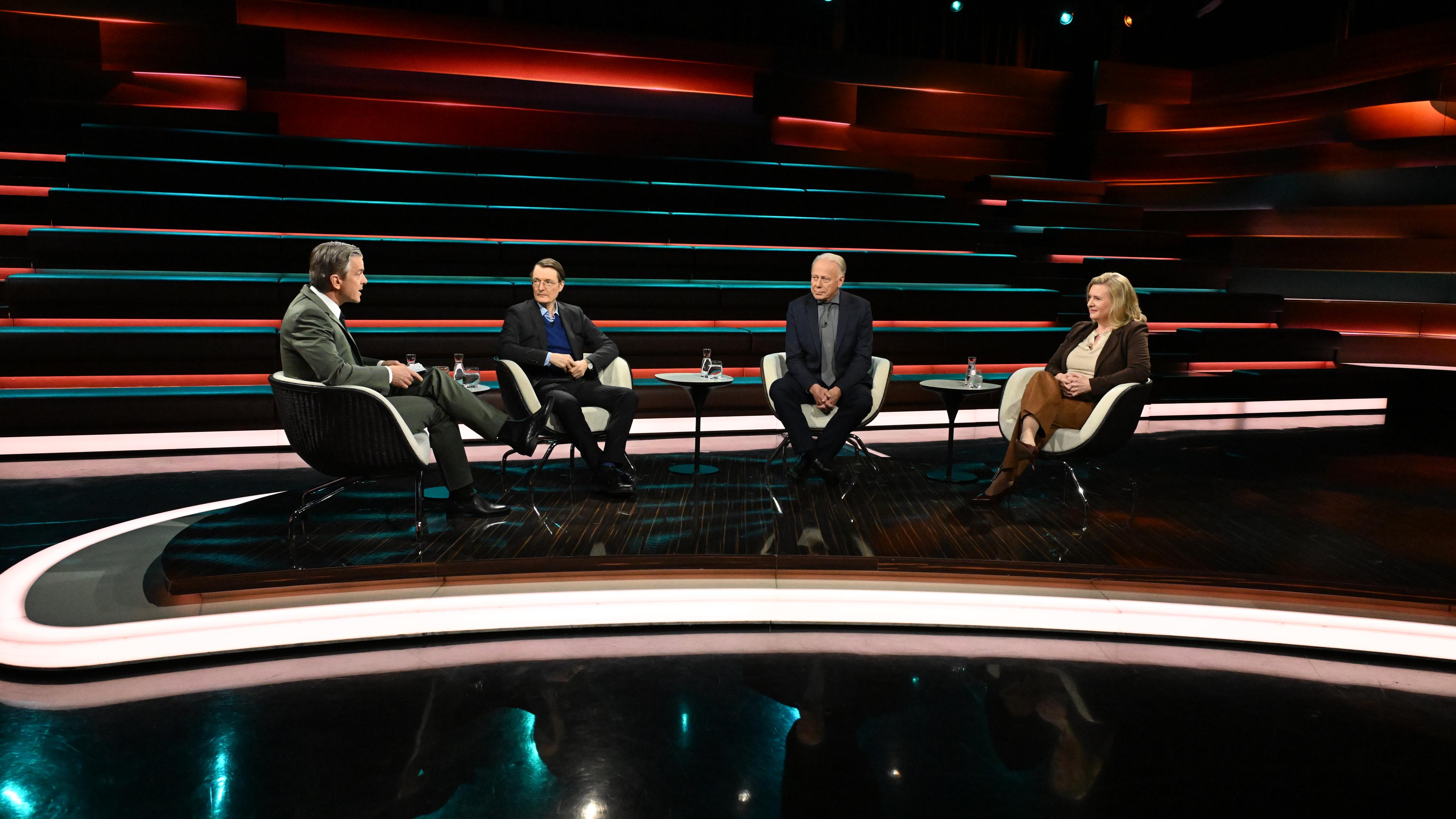 Markus Lanz vom 11. März 2025: Markus Lanz, Karl Lauterbach, Jürgen Trittin, Eva Quadbeck