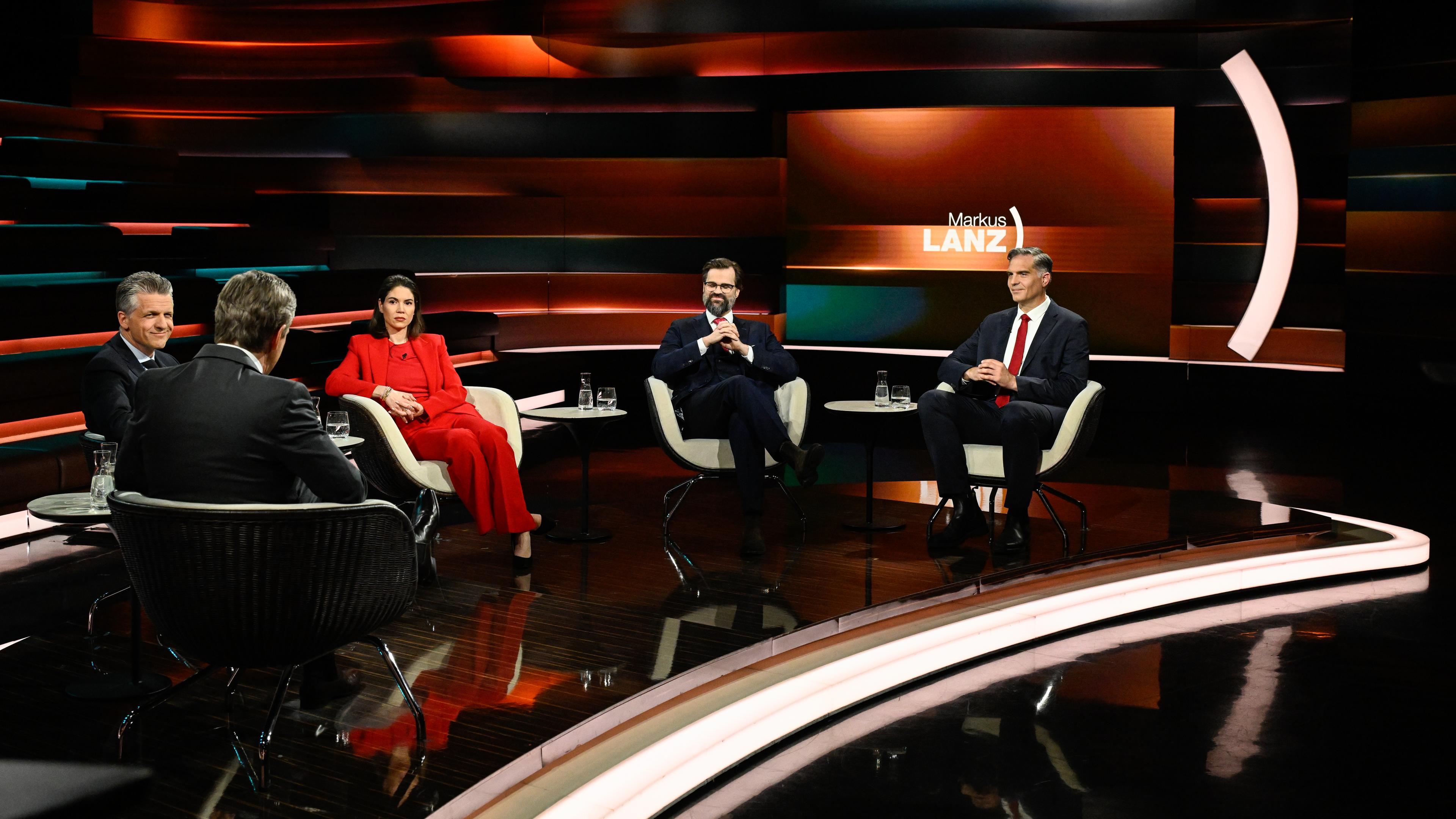 Markus Lanz vom 20. Mai 2025: Thorsten Frei, Markus Lanz, Karina Mößbauer, Frank Sauer, Frederik Pleitgen