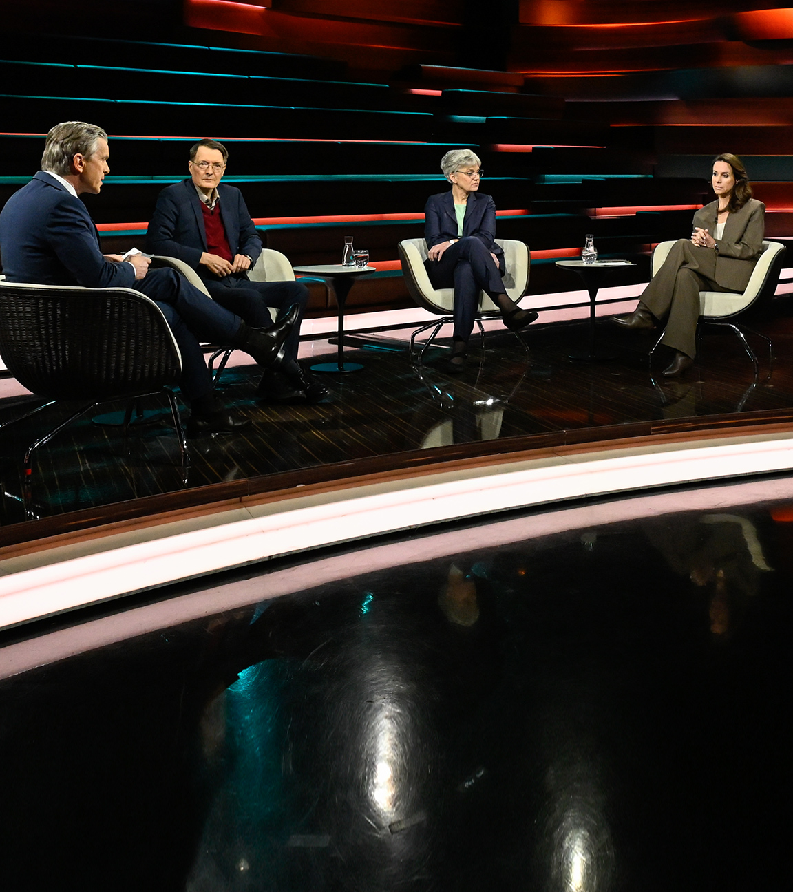 Markus Lanz vom 29. Januar 2026: Markus Lanz, Karl Lauterbach, Antje Höning, Natalie Amiri 