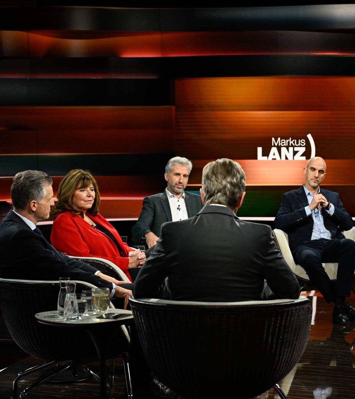 Markus Lanz vom 29. Oktober 2025:  Thorsten Frei, Jutta Steinruck, Boris Palmer, Markus Lanz, Belit Onay, Karina Mößbauer
