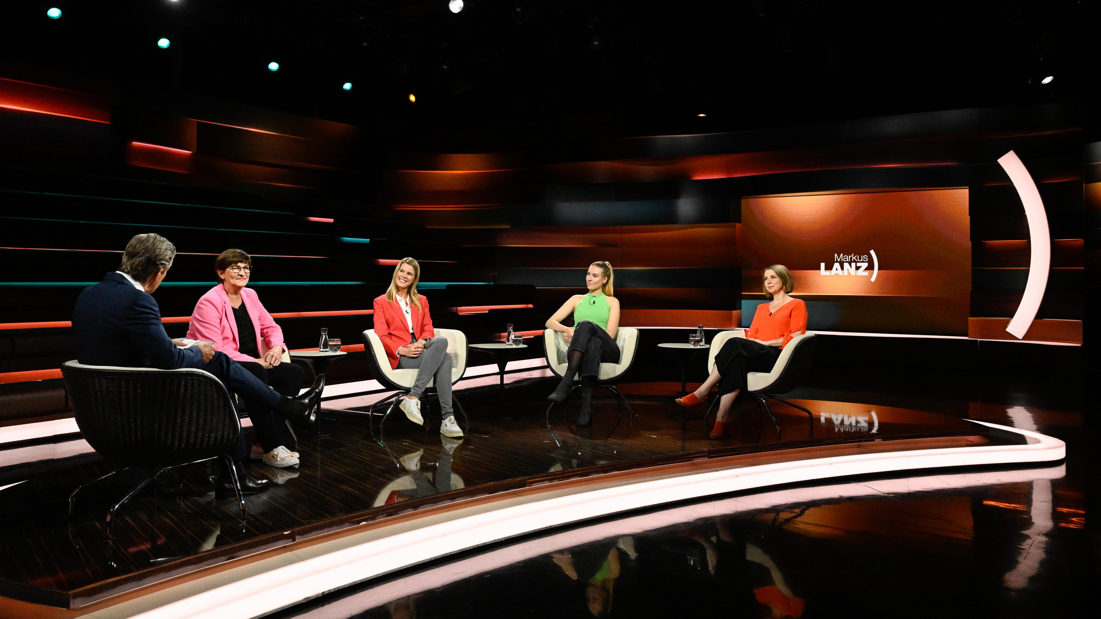 Markus Lanz vom 8. Juni 2023: Markus Lanz, Saskia Esken, Laura Bornmann, Ronja Ebeling, Helene Bubrowski