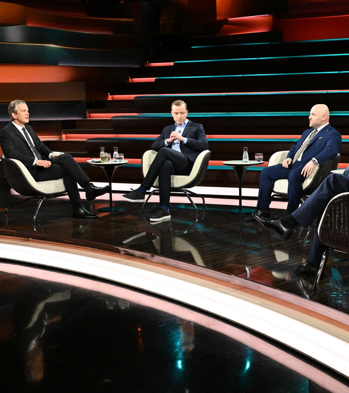 Markus Lanz vom 9. April 2026: Markus Lanz, Adis Ahmetovic, Markus Frohmaier, Jana Puglierin und Frederik Schindler
