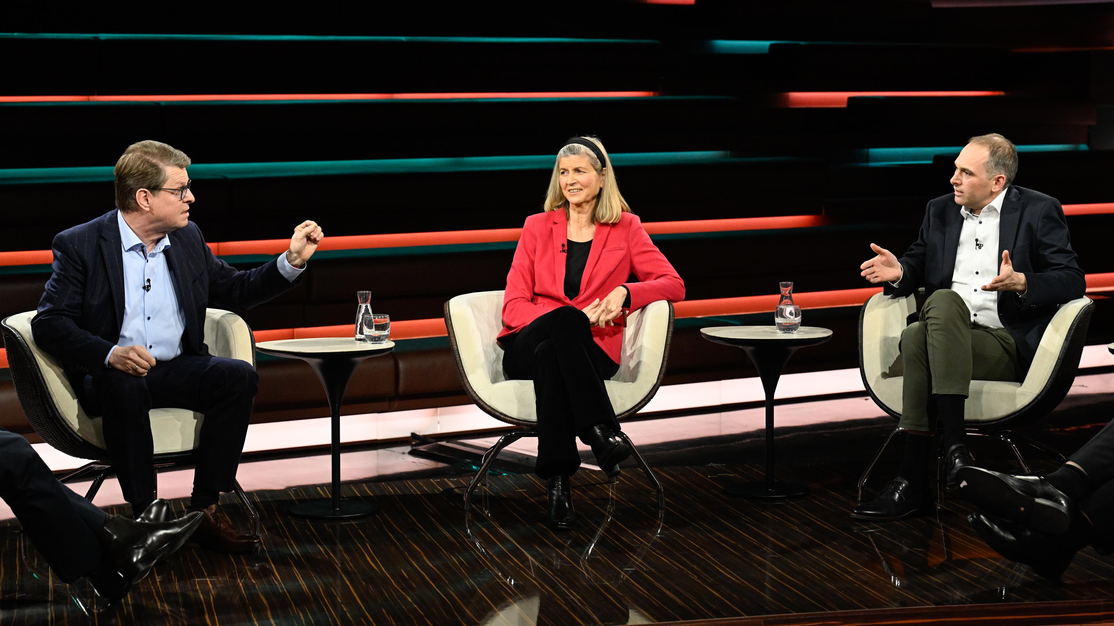 Ralf Stegner (SPD), Dorothea Siems, Christian Lohmeyer in der Sendung "Markus Lanz"