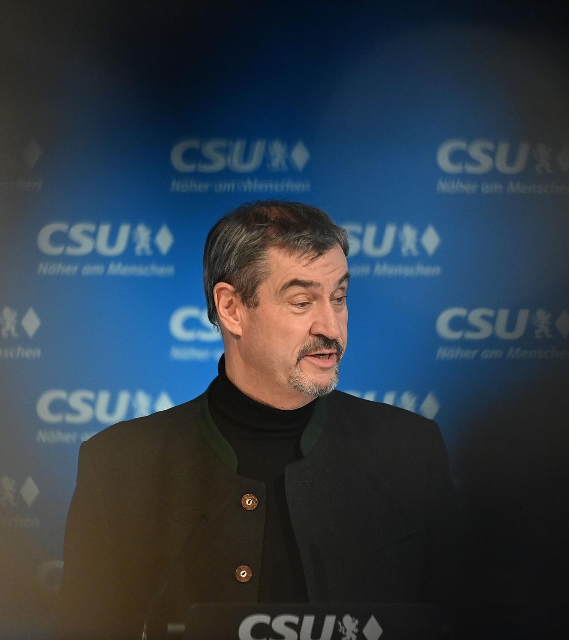 Markus Söder bei der Pressekonferenz der CSU nach Vorstandssitzung am 08.12.2025