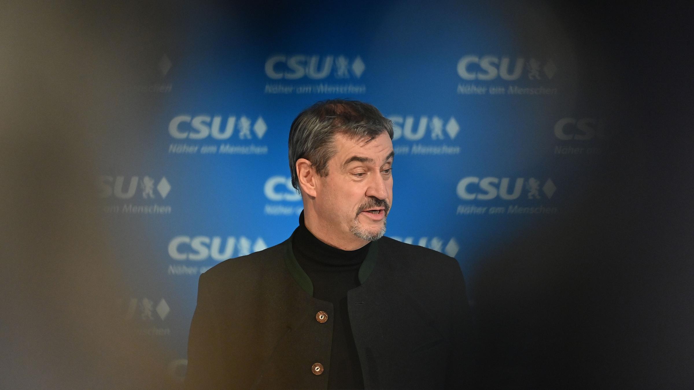 Markus Söder bei der Pressekonferenz der CSU nach Vorstandssitzung am 08.12.2025