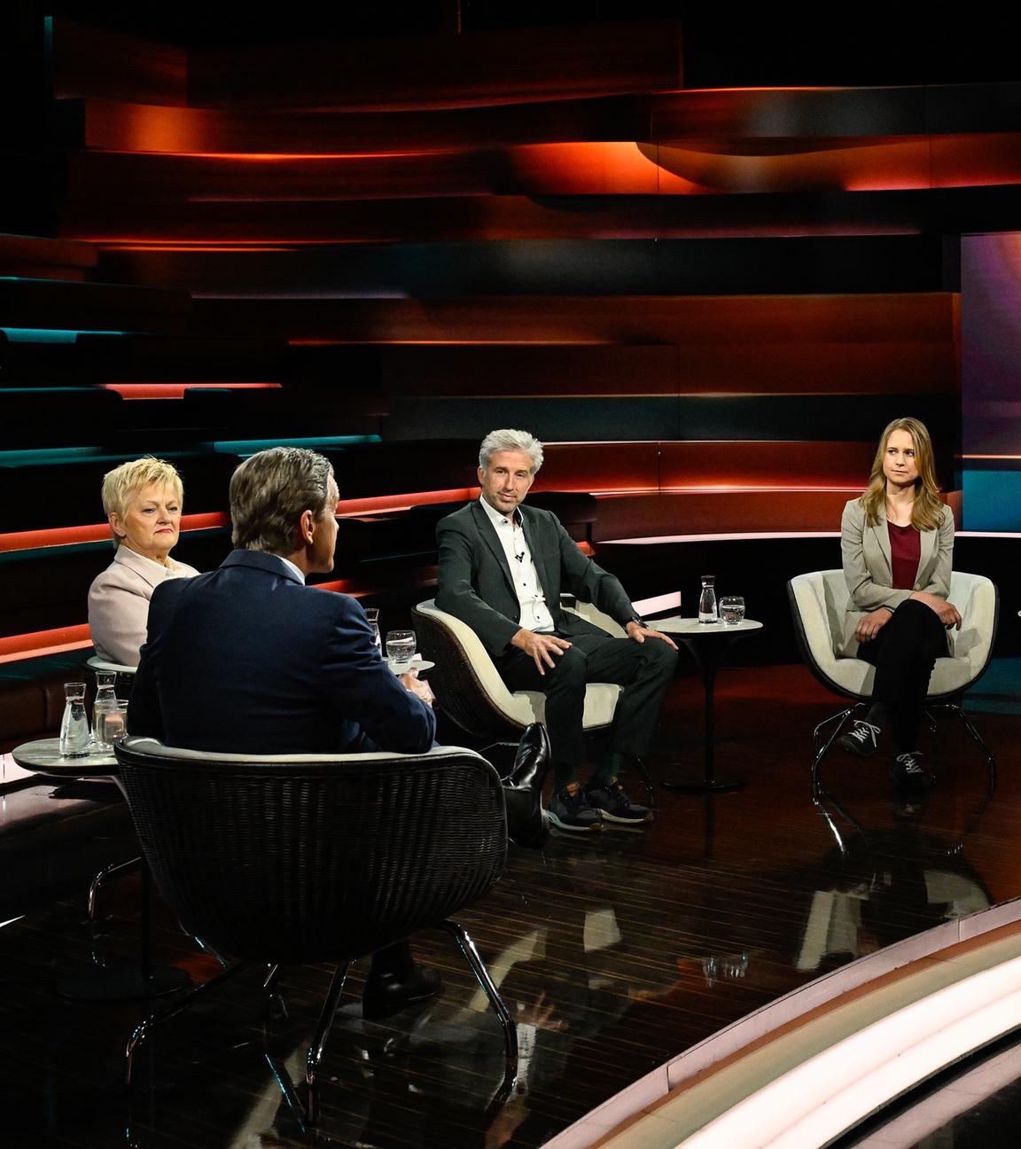 Markus Lanz vom 28. Mai 2025: Renate Künast, Markus Lanz, Boris Palmer, Maren Urner, Ulf Poschardt